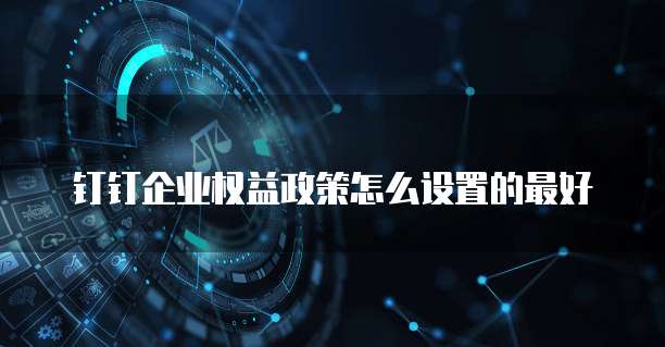 钉钉企业权益政策怎么设置的最好