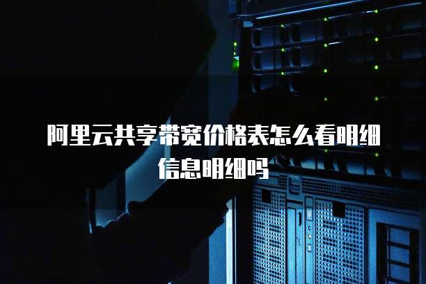 阿里云共享带宽价格表怎么看明细信息明细吗