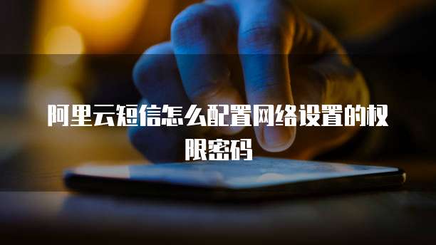 阿里云短信怎么配置网络设置的权限密码