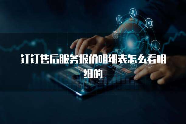 钉钉售后服务报价明细表怎么看明细的