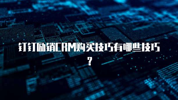 钉钉励销CRM购买技巧有哪些技巧?