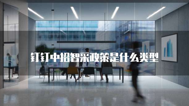 钉钉中招智采政策是什么类型