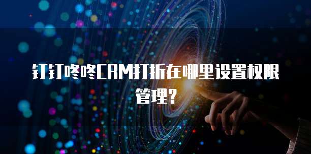 钉钉咚咚CRM打折在哪里设置权限管理?