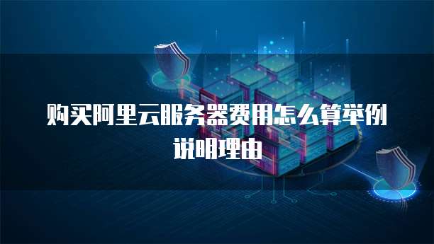 购买阿里云服务器费用怎么算举例说明理由