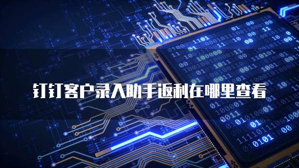 钉钉客户录入助手返利在哪里查看