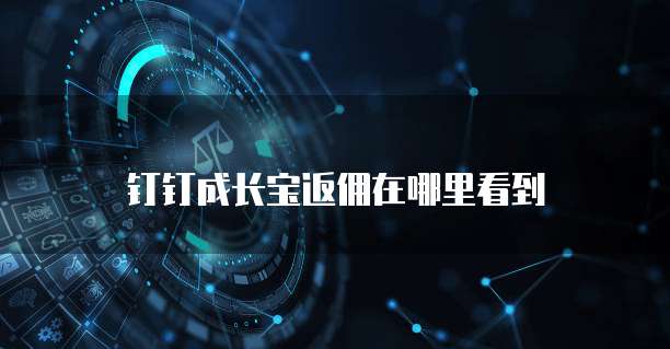 钉钉成长宝返佣在哪里看到