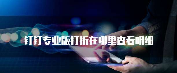钉钉专业版打折在哪里查看明细