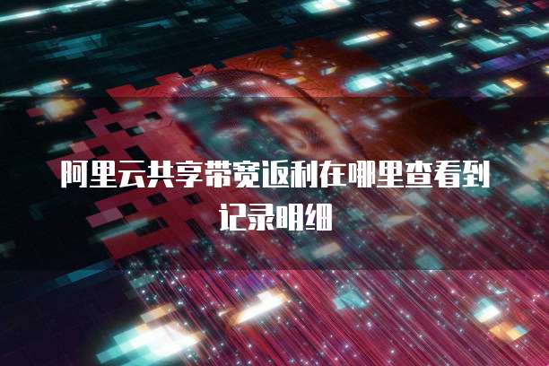 阿里云共享带宽返利在哪里查看到记录明细