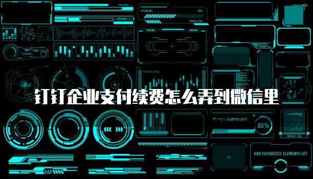 钉钉企业支付续费怎么弄到微信里