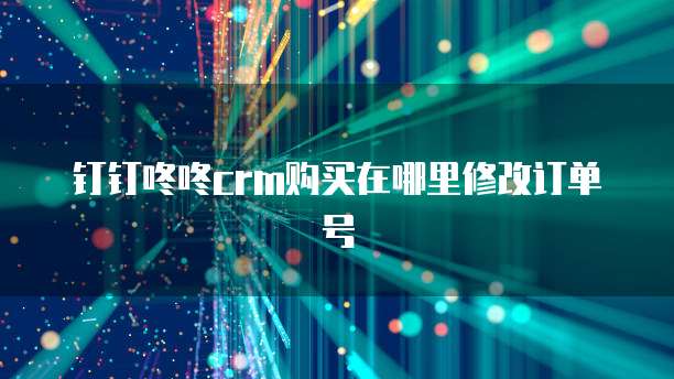 钉钉咚咚crm购买在哪里修改订单号