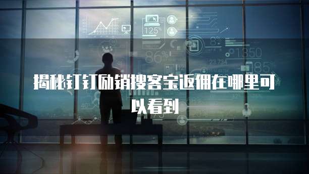 揭秘钉钉励销搜客宝返佣在哪里可以看到