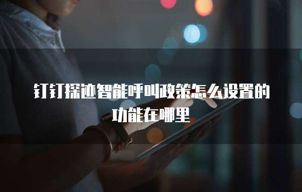 钉钉探迹智能呼叫政策怎么设置的功能在哪里