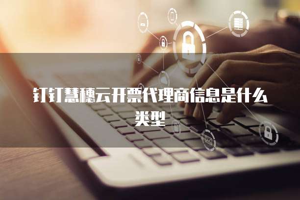 钉钉慧穗云开票代理商信息是什么类型