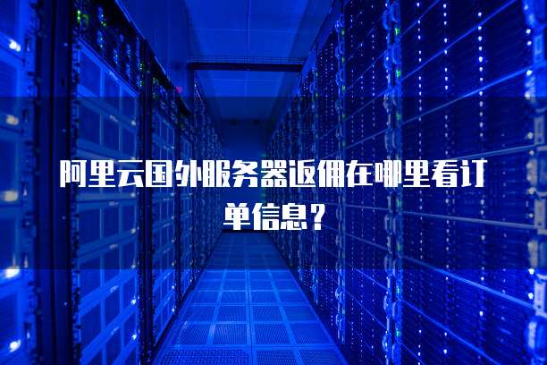阿里云国外服务器返佣在哪里看订单信息?