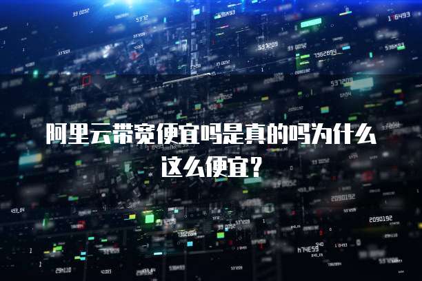 阿里云带宽便宜吗是真的吗为什么这么便宜?