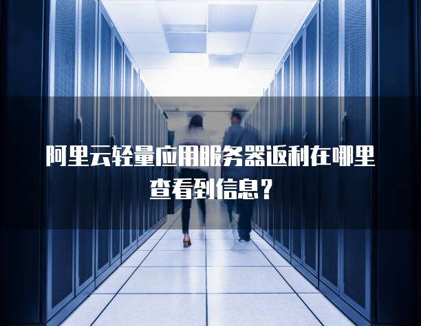 阿里云轻量应用服务器返利在哪里查看到信息?
