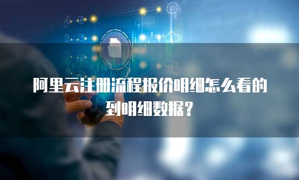 阿里云注册流程报价明细怎么看的到明细数据?