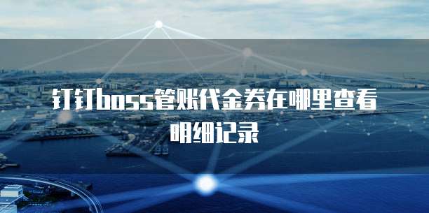 钉钉boss管账代金券在哪里查看明细记录
