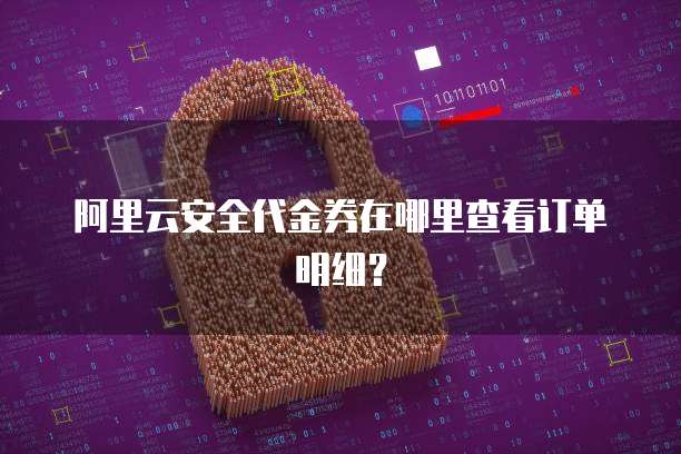 阿里云安全代金券在哪里查看订单明细?