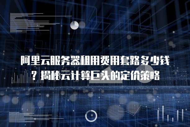 阿里云服务器租用费用套路多少钱?揭秘云计算巨头的定价策略