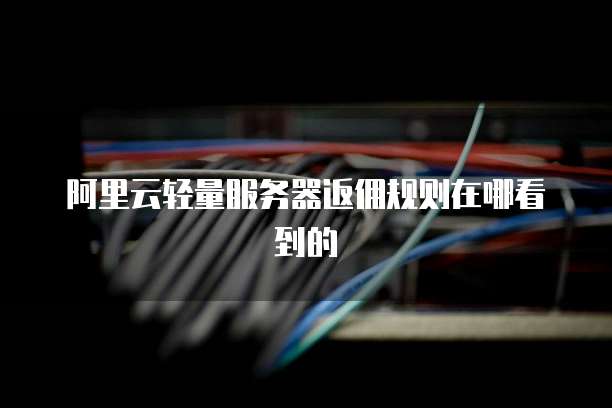阿里云轻量服务器返佣规则在哪看到的