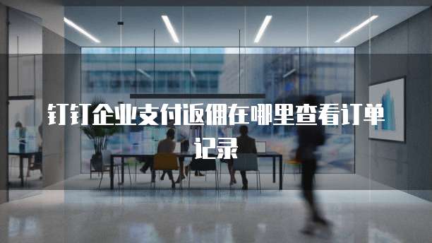 钉钉企业支付返佣在哪里查看订单记录