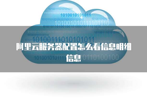 阿里云服务器配置怎么看信息明细信息