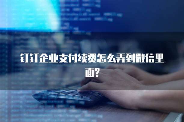 钉钉企业支付续费怎么弄到微信里面?