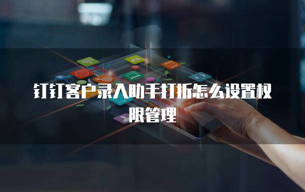 钉钉客户录入助手打折怎么设置权限管理
