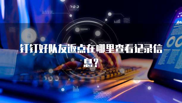 钉钉好队友返点在哪里查看记录信息?