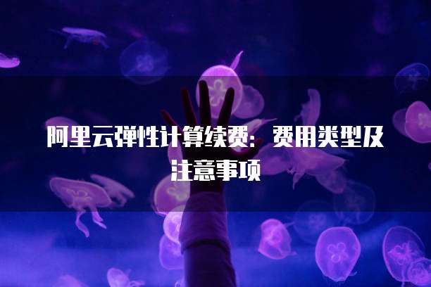 阿里云弹性计算续费:费用类型及注意事项