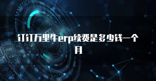 钉钉万里牛erp续费是多少钱一个月