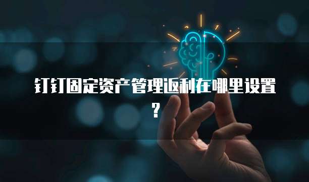 钉钉固定资产管理返利在哪里设置?