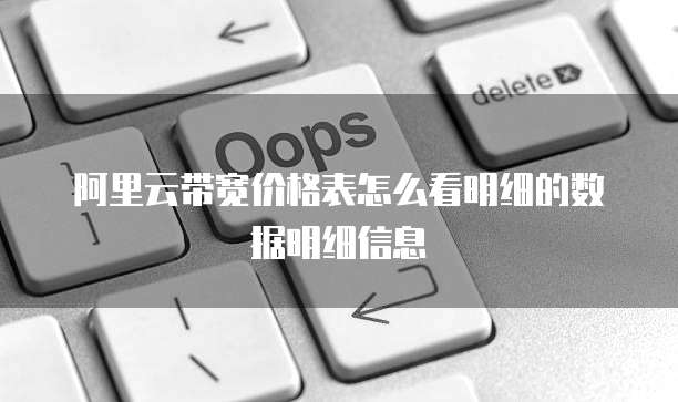 阿里云带宽价格表怎么看明细的数据明细信息