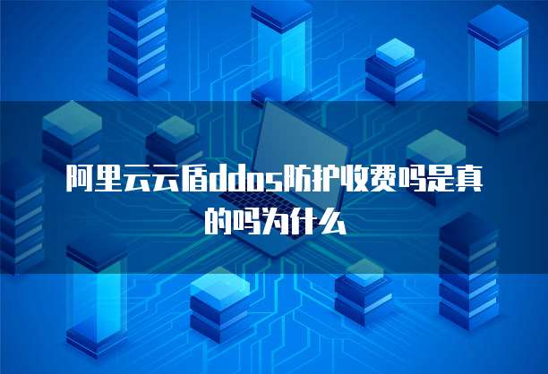 阿里云云盾ddos防护收费吗是真的吗为什么