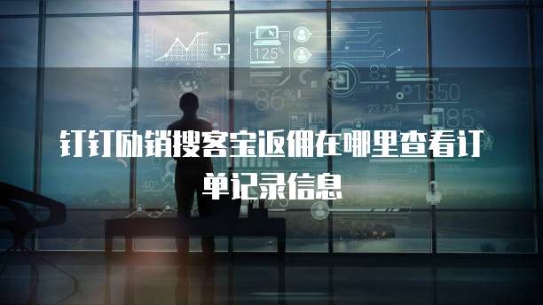 钉钉励销搜客宝返佣在哪里查看订单记录信息