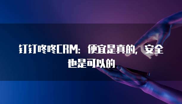 钉钉咚咚CRM:便宜是真的,安全也是可以的