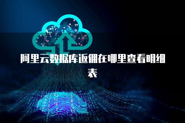 阿里云数据库返佣在哪里查看明细表
