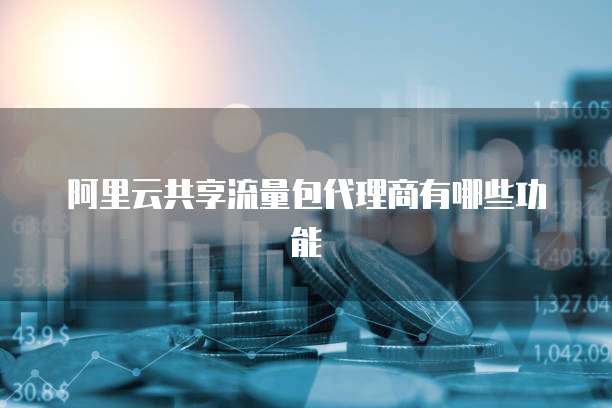 阿里云共享流量包代理商有哪些功能