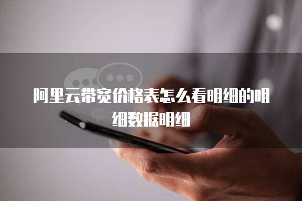 阿里云带宽价格表怎么看明细的明细数据明细