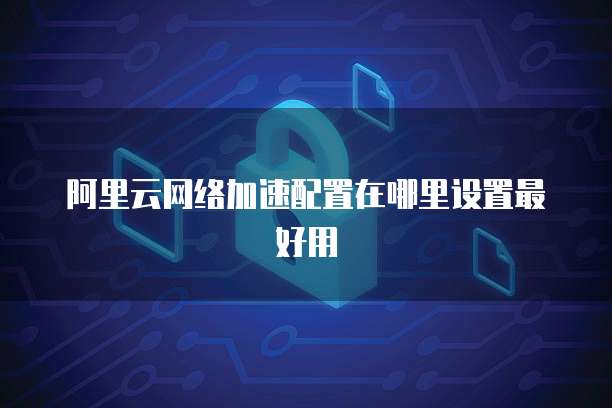 阿里云网络加速配置在哪里设置最好用