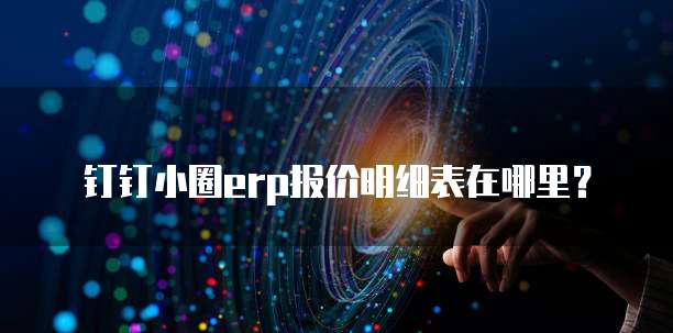 钉钉小圈erp报价明细表在哪里?