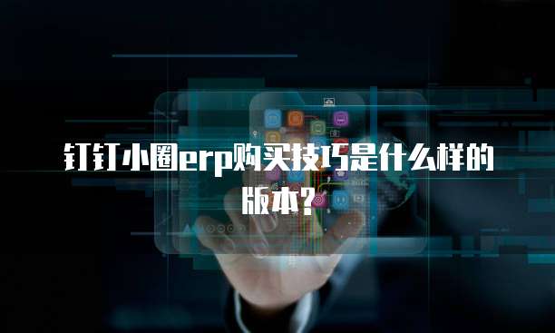 钉钉小圈erp购买技巧是什么样的版本?