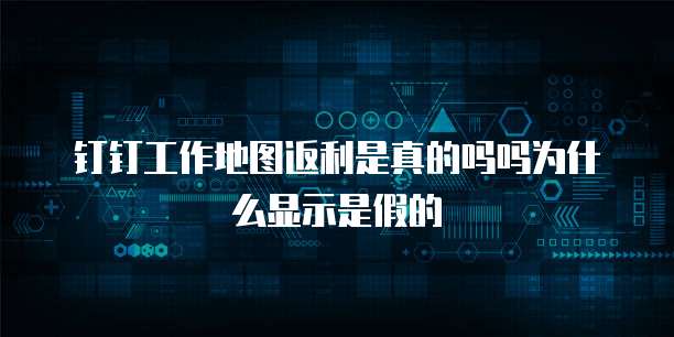 钉钉工作地图返利是真的吗吗为什么显示是假的