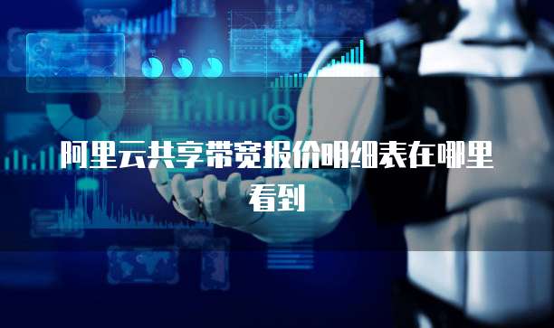 阿里云共享带宽报价明细表在哪里看到