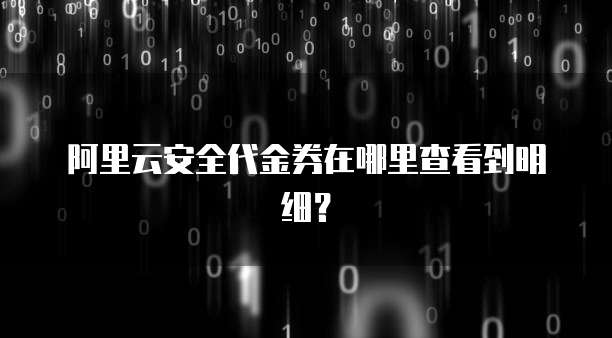 阿里云安全代金券在哪里查看到明细?