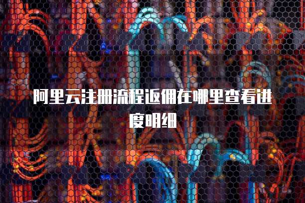 阿里云注册流程返佣在哪里查看进度明细