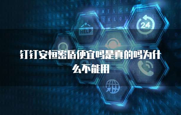 钉钉安恒密盾便宜吗是真的吗为什么不能用