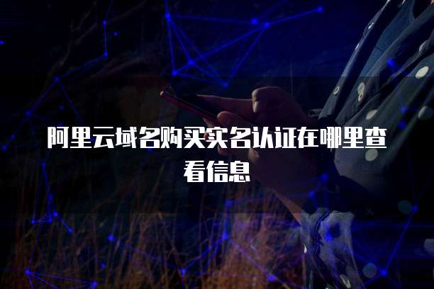 阿里云域名购买实名认证在哪里查看信息