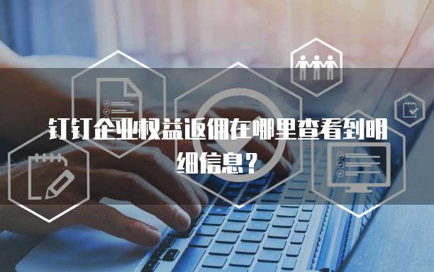 钉钉企业权益返佣在哪里查看到明细信息?
